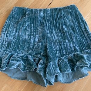 Kendall and Kylie Blue Velvet Shorts